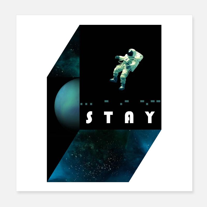 stay / morse code Poster 20x20 cm