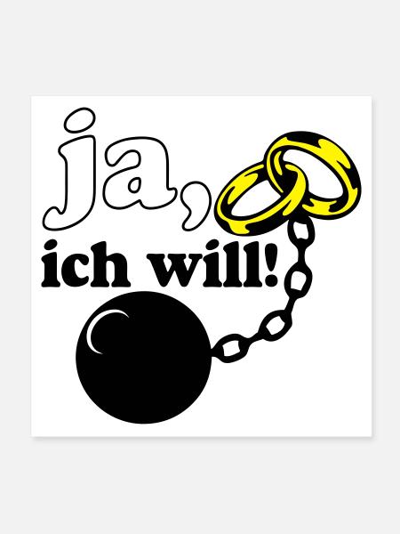 Junggesellenabschied , JGA ja ich will (25) - Poster 20x20 cm - Weiß - Vorne