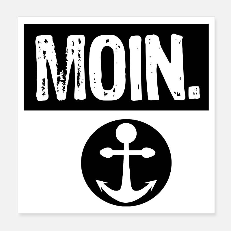 Jeu abstrait de couleurs en noir et blanc Poster 20 x 20 cm