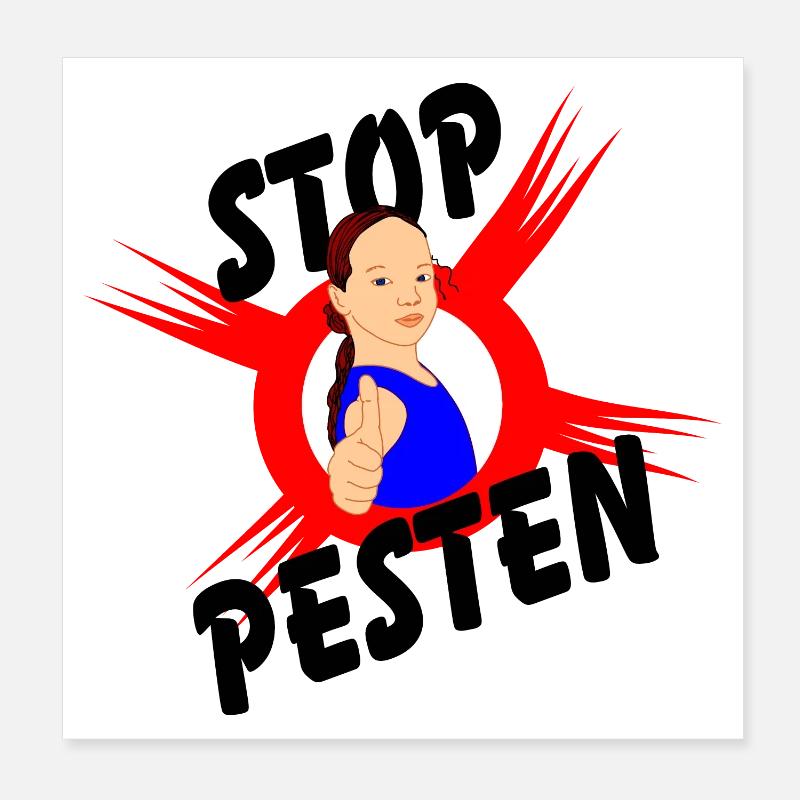 Stoppen Sie Mobbing Logo-Text STOP MOBBING' Poster 20x20 cm