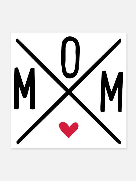 maman - Poster 20 x 20 cm - blanc - Devant