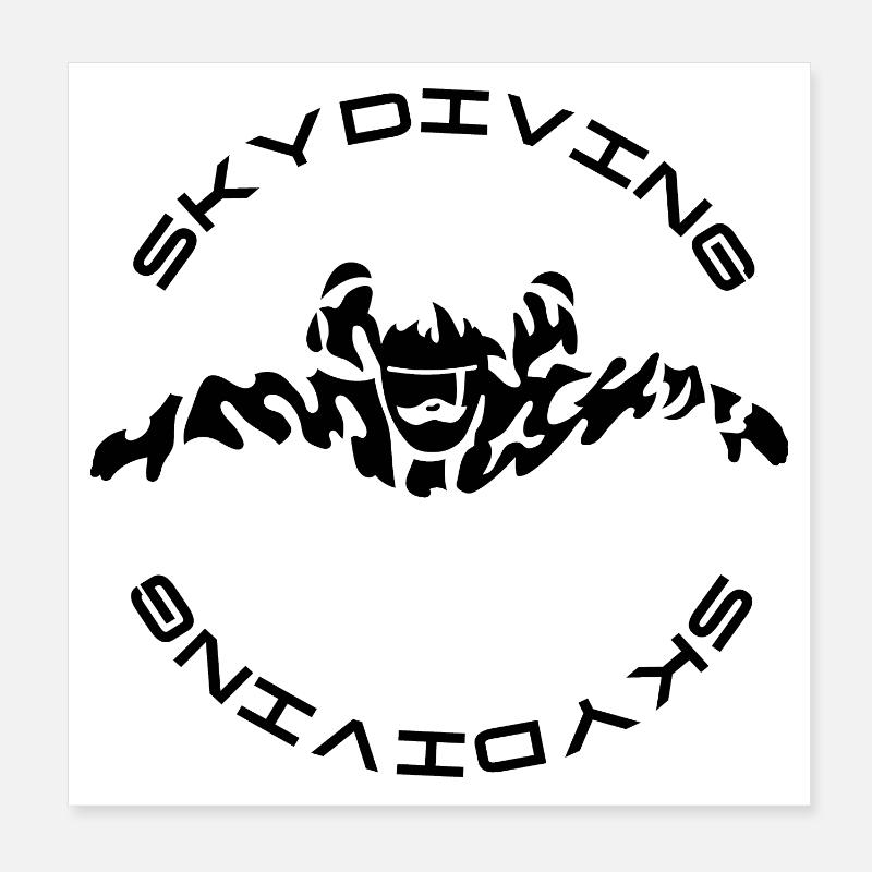 parachutisme Poster 20 x 20 cm