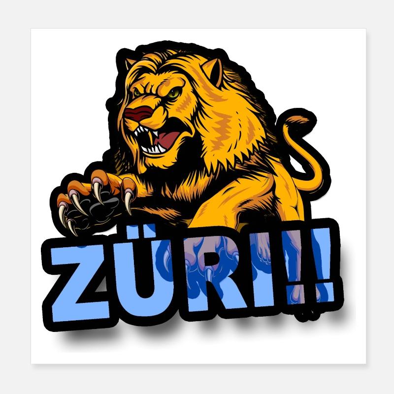 Zurich Lion Poster 20 x 20 cm