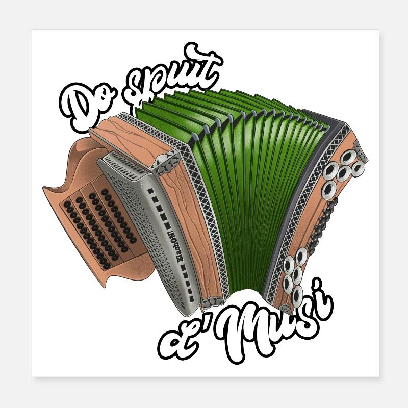 Styrian Harmonica Do spuit d'Musi | Ziach ON! Poster 8" x 8" (20x20 cm)