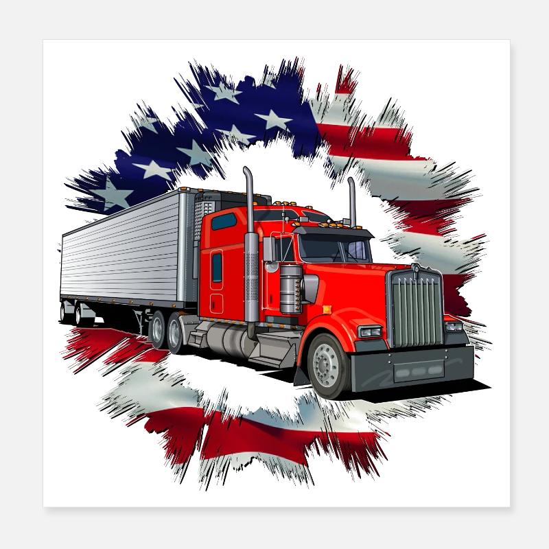 Articulated lorry Poster 8" x 8" (20x20 cm)