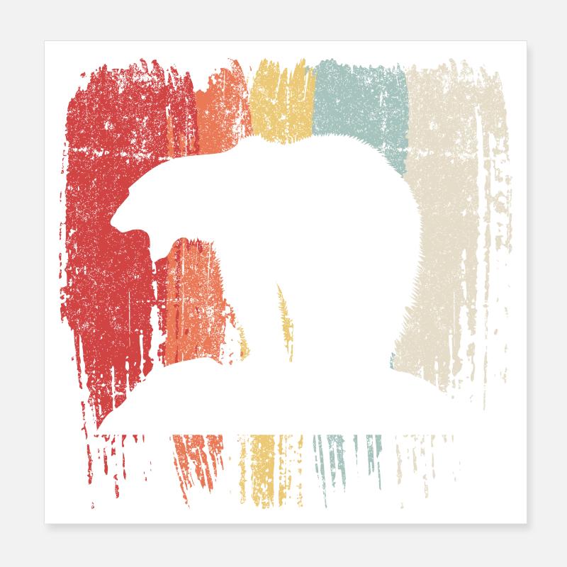 Bear Rainbow Silhouette Poster 8" x 8" (20x20 cm)