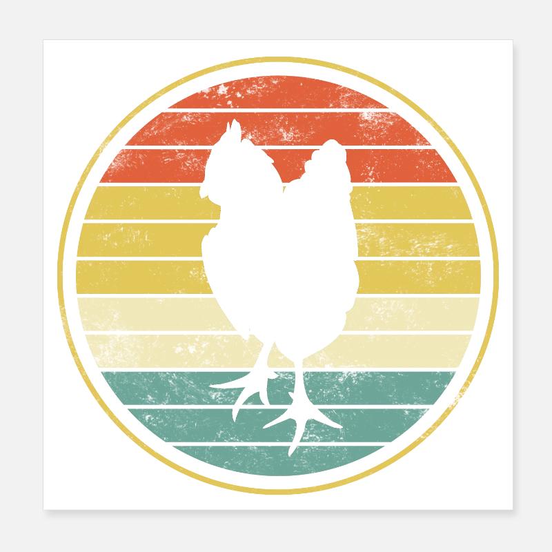 Poulet poules Poster 20 x 20 cm