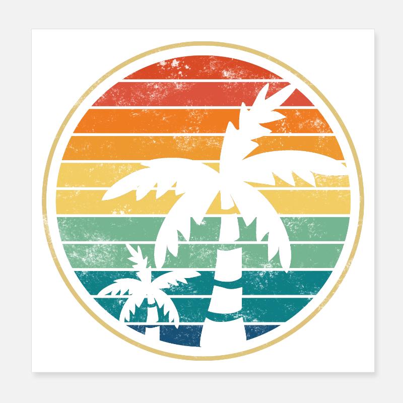 Palme Palmen Strand Poster 20x20 cm