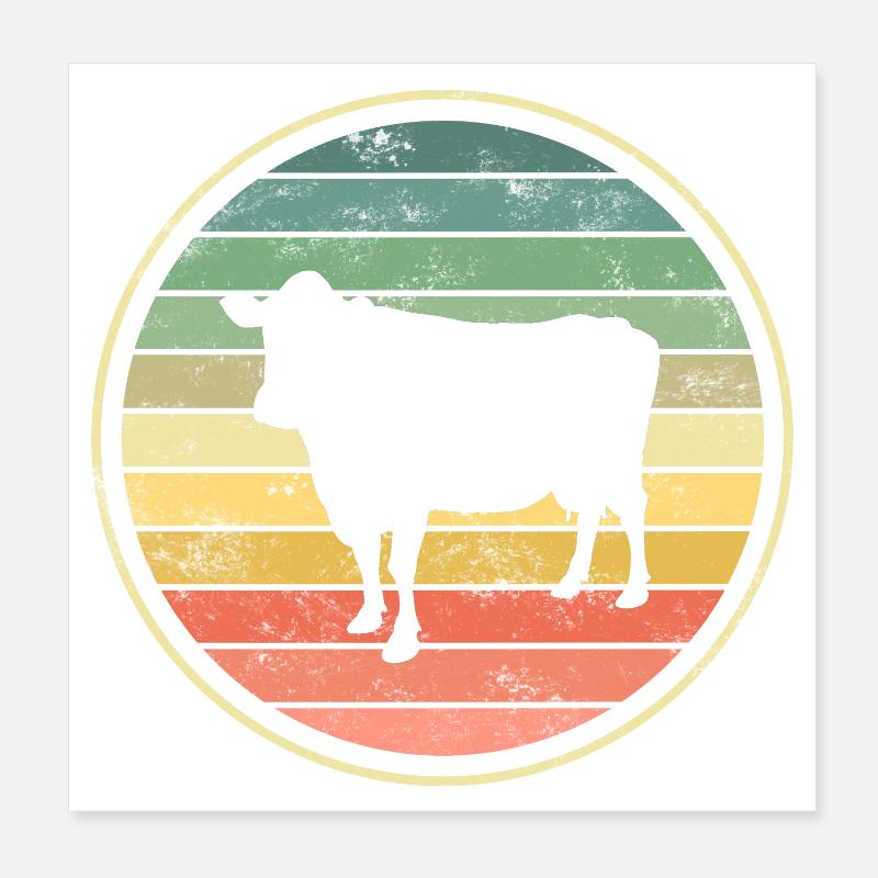 Cow cows Poster 8" x 8" (20x20 cm)