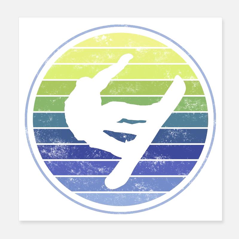 Snowboarders Poster 20 x 20 cm
