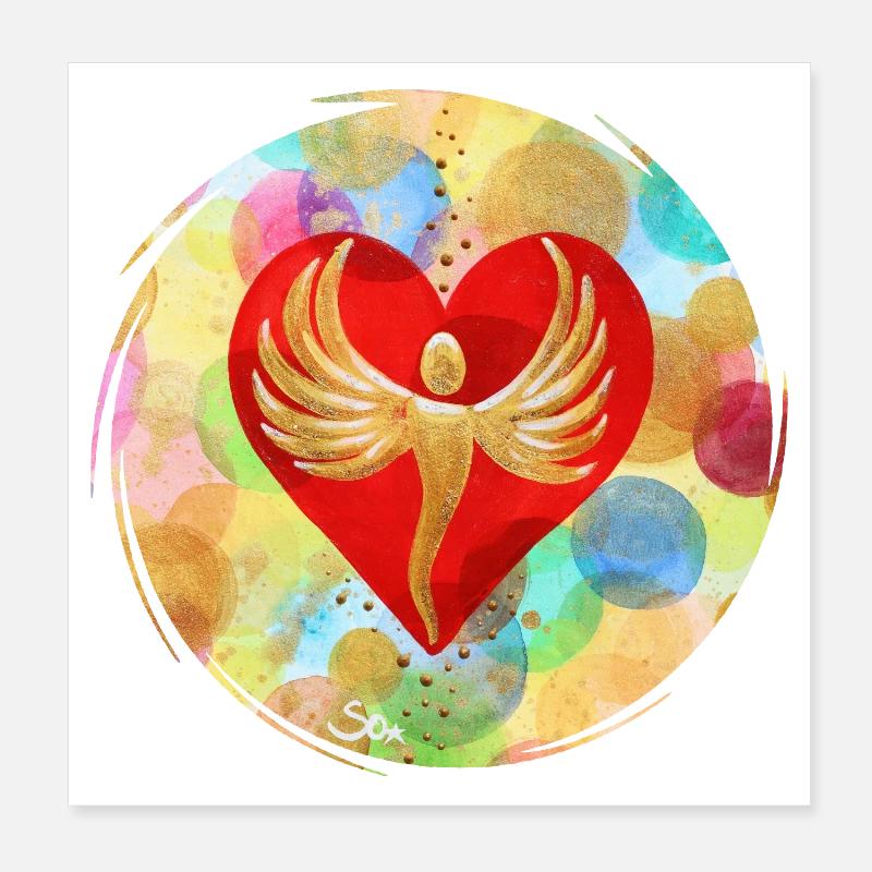 EngelHerz de la dimension arc-en-ciel - Sonja Ariel Poster 20 x 20 cm