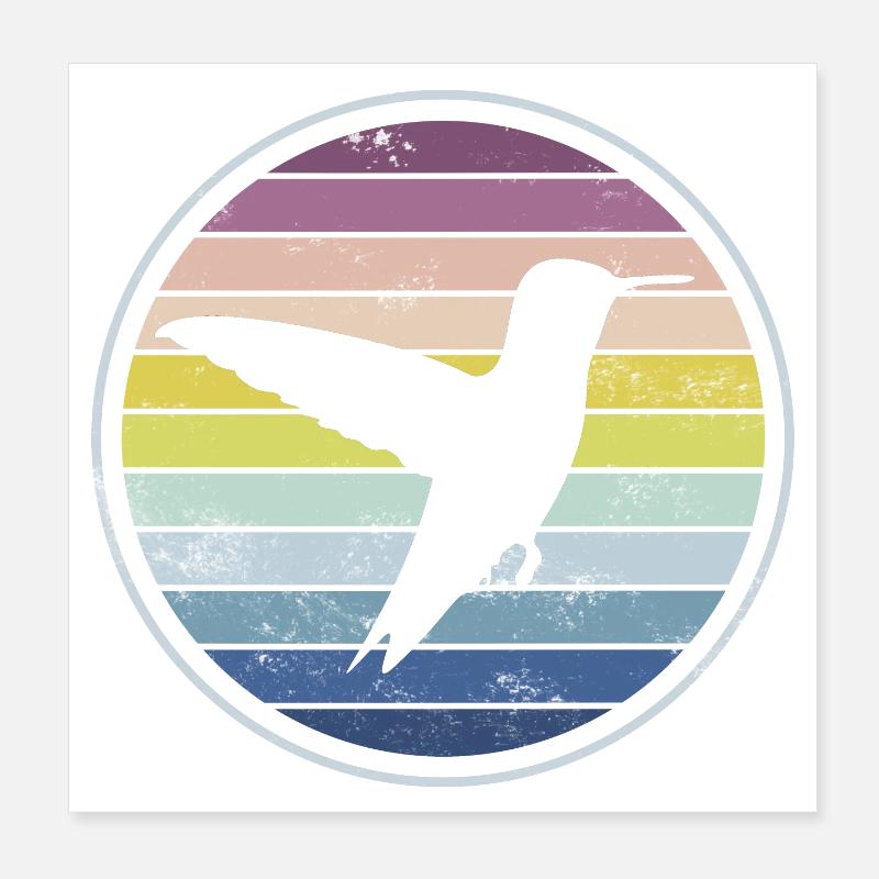 Hummingbird Poster 8" x 8" (20x20 cm)