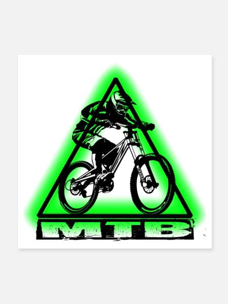MTB Bike - Poster 8" x 8" (20x20 cm) - white - Front