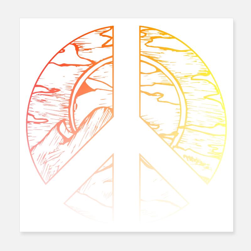 Friedenszeichen Peace Design Poster 20x20 cm