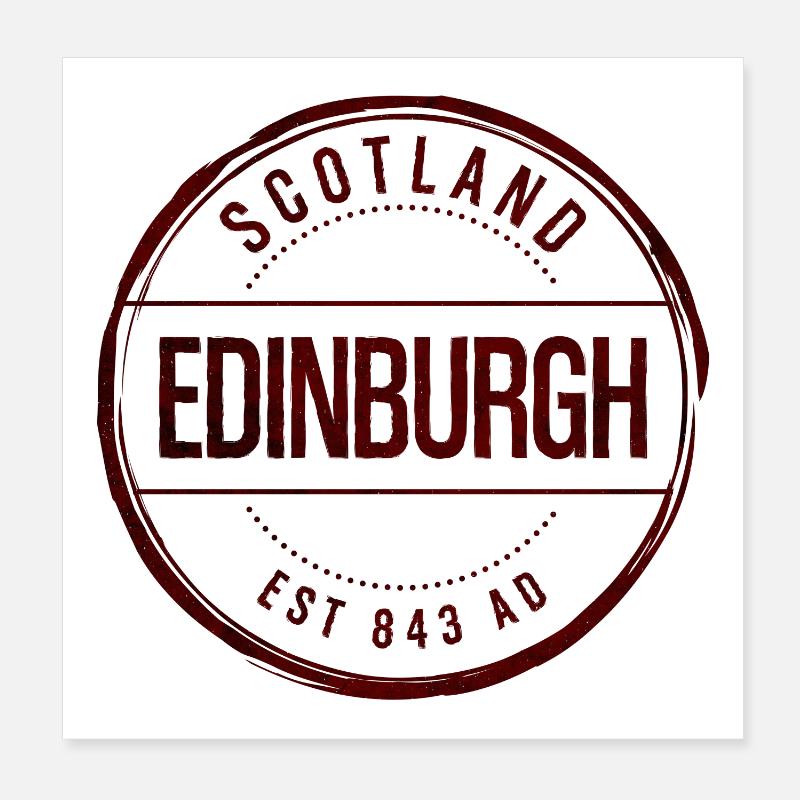 Timbre vintage d’Édimbourg Poster 20 x 20 cm
