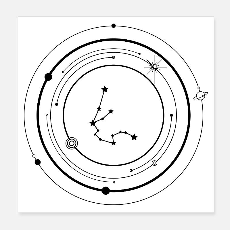Constellation de points en éclat d’étoile Poster 20 x 20 cm