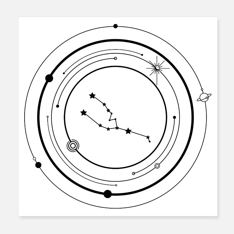 Mitternachts-Tinten-Starburst Poster 20x20 cm