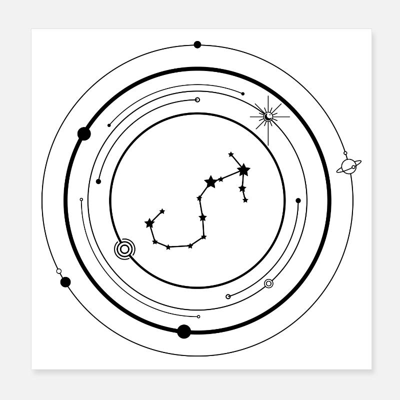 T-shirt minimal Night Sky Spark Poster 20 x 20 cm