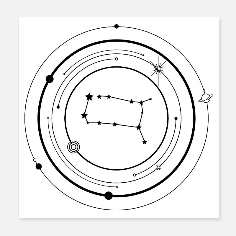 Gemini Zodiac Poster 8" x 8" (20x20 cm)