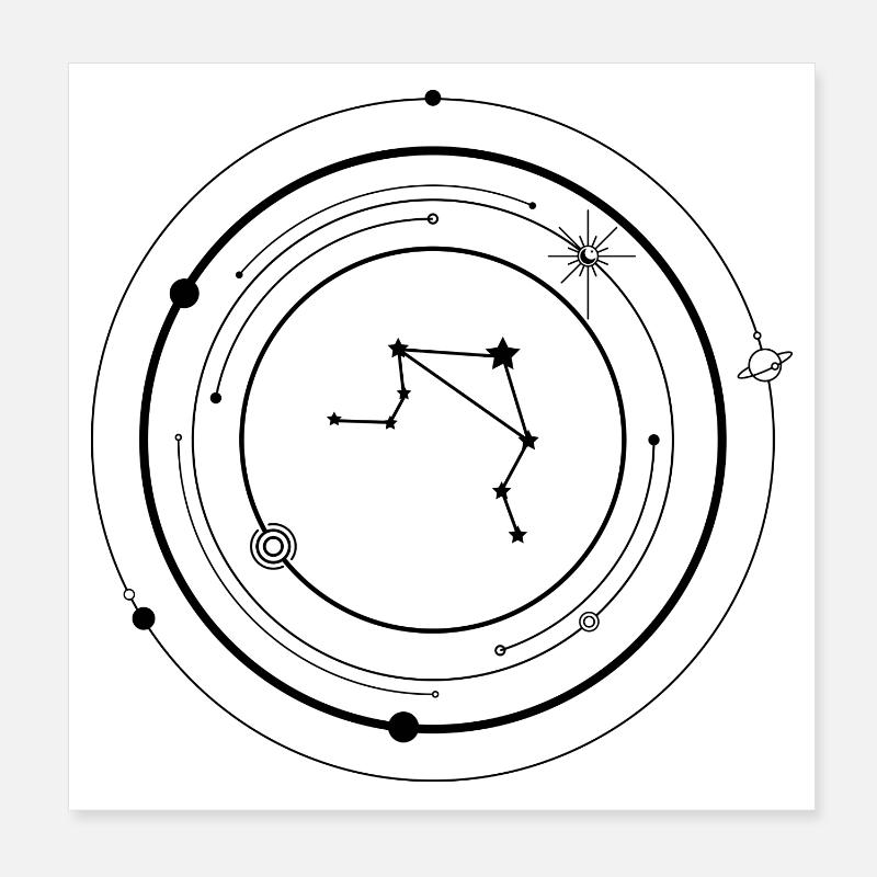 Libra Zodiac - Poster 8" x 8" (20x20 cm) - white