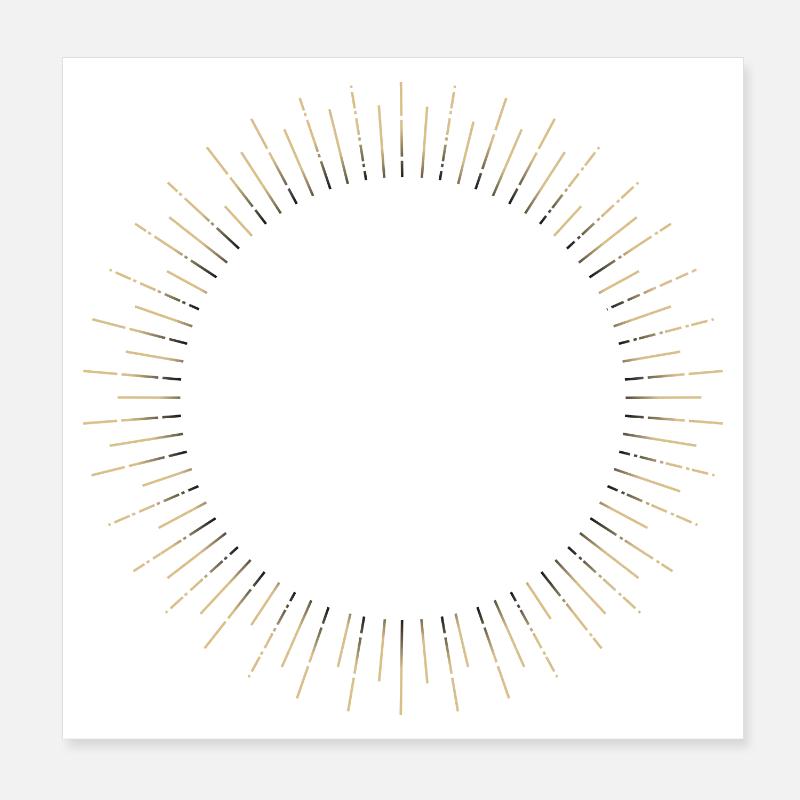Golden Sun Ring Ray Frame - Poster 8" x 8" (20x20 cm) - white