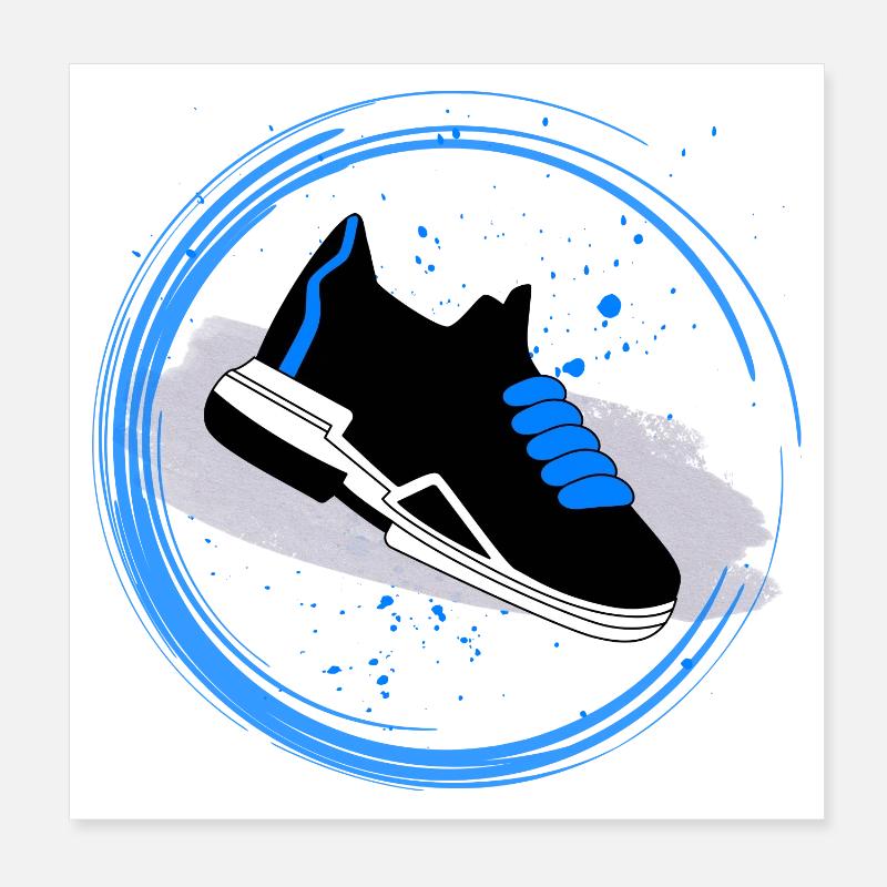 Splash de baskets en cercle Poster 20 x 20 cm
