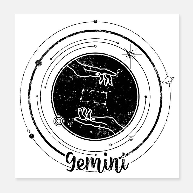Silhouette de la Paume de Minuit Poster 20 x 20 cm