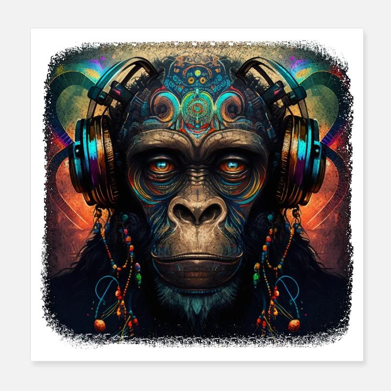 Cosmic DJ Poster 8" x 8" (20x20 cm)