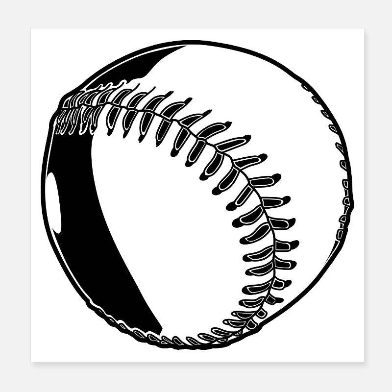 Balle de baseball Poster 20 x 20 cm