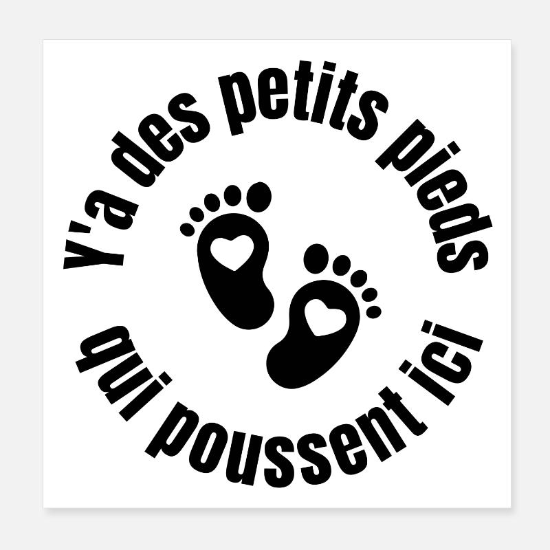 future maman, bébé, petits pieds qui poussent Poster 20 x 20 cm