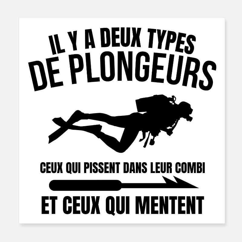 plongée sous-marine, fan de plongée Poster 20 x 20 cm