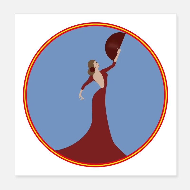 Flamenco Tänzerin Poster 20x20 cm