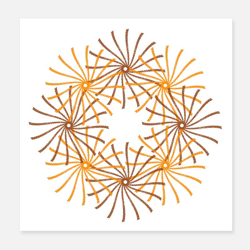 Bar Sun Circled Twirl Shape Poster 8" x 8" (20x20 cm)