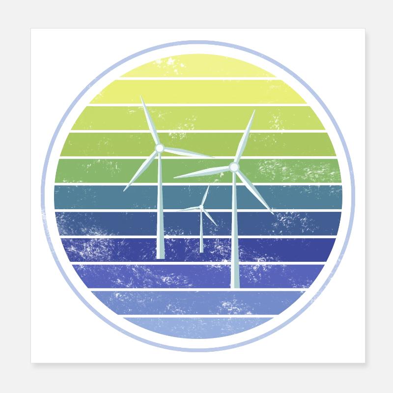 Wind Energy Sustainability Poster 8" x 8" (20x20 cm)