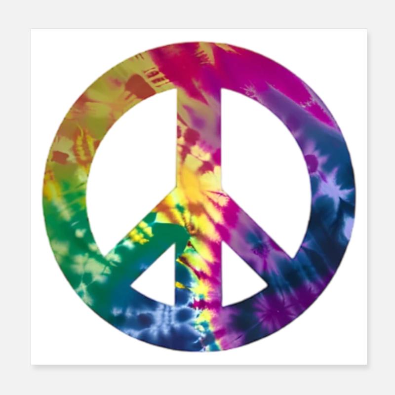 Groovy Tie Dye Peace Sign Poster 20 x 20 cm