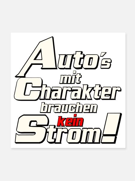 Auto Tuning Schrauber Kult Auto mit charakter (25) - Poster 20x20 cm - Weiß - Vorne