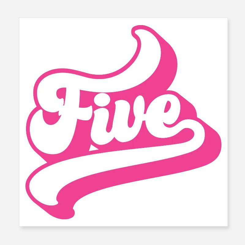 Cinq 5e anniversaire pour les filles de 5 ans Poster 20 x 20 cm