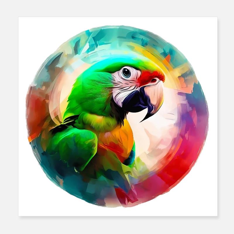 Perroquet coloré Poster 20 x 20 cm