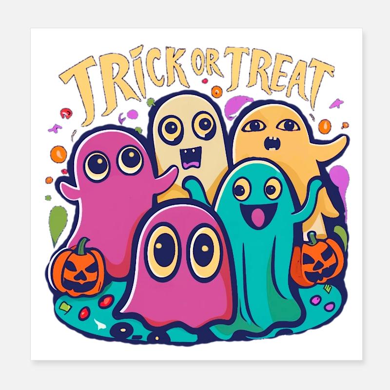 Ghosts Poster 8" x 8" (20x20 cm)