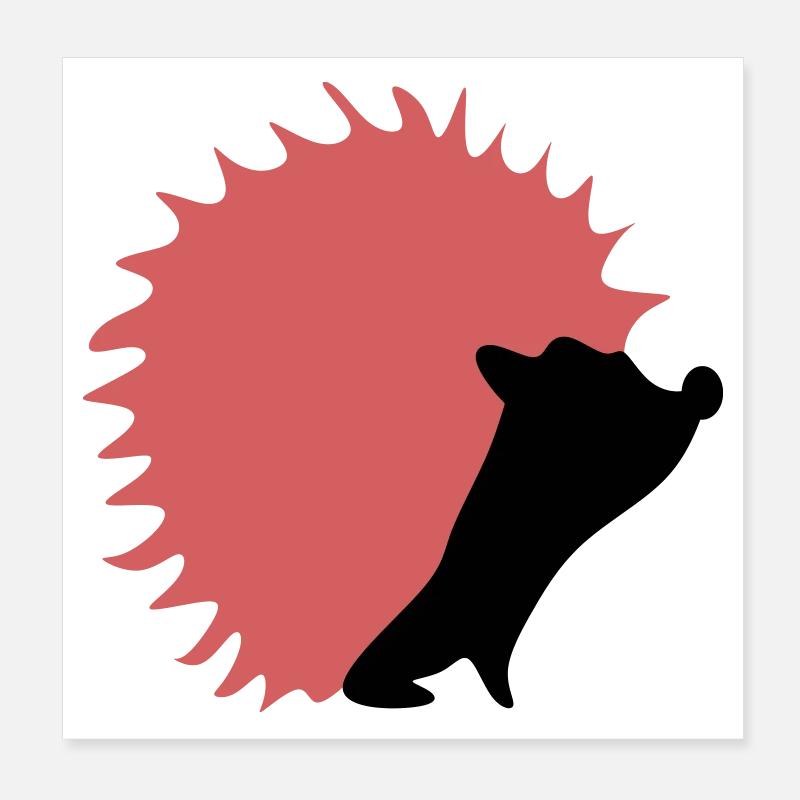 Hérissons d’automne Poster 20 x 20 cm