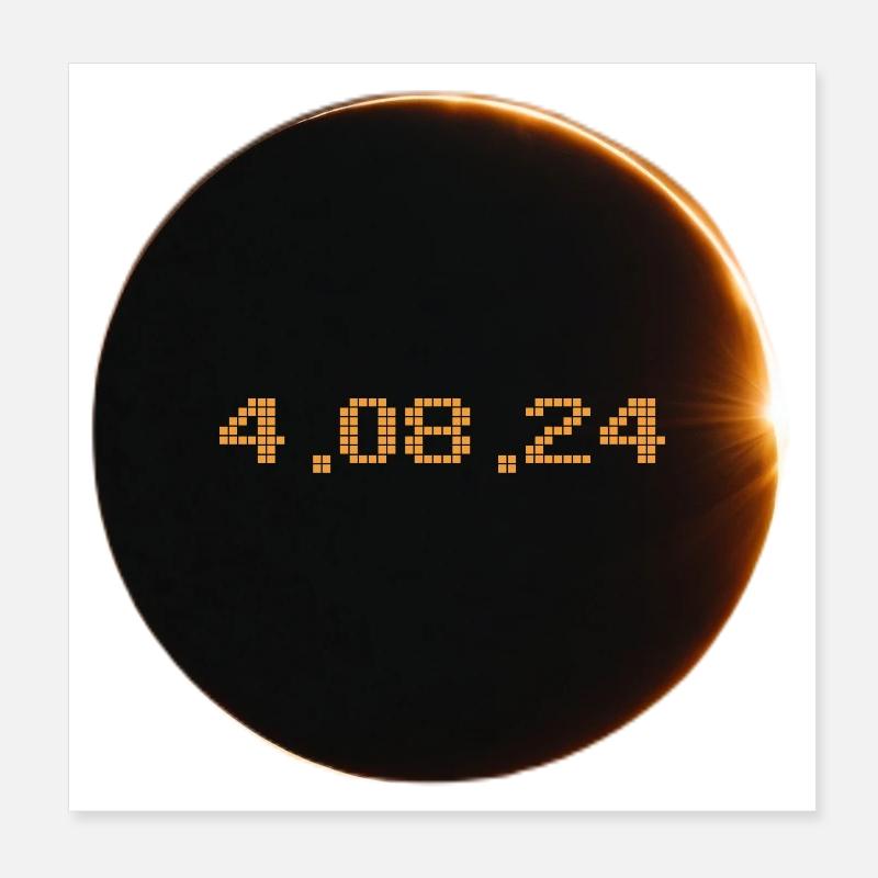 Eclipse de Soleil 2024 Poster 20 x 20 cm