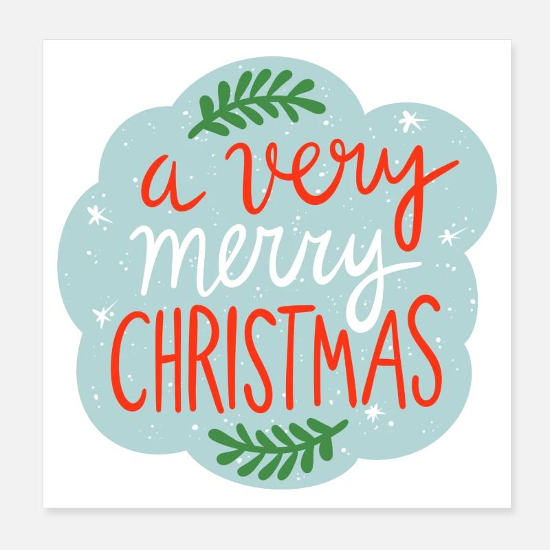 Weihnachtsaufkleber Poster 20x20 cm