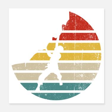Silhouette retrò Sunset Kick Poster 20x20 cm