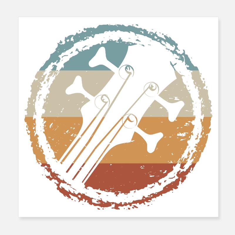 Sunset Guitar Circle Poster 20x20 cm