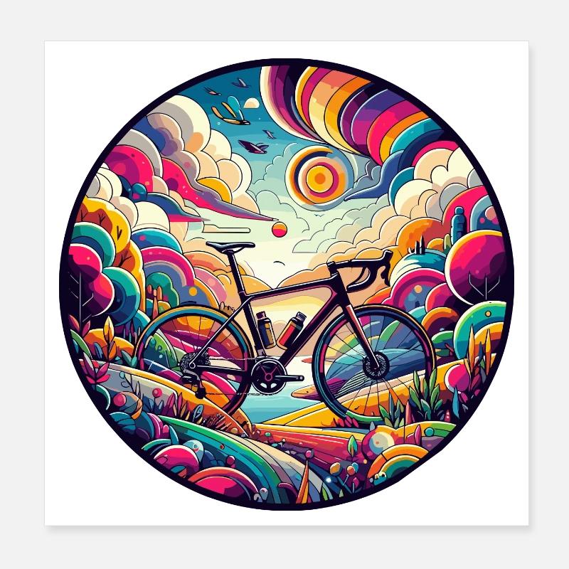 Fabuleux cycliste de gravier, route Poster 20 x 20 cm