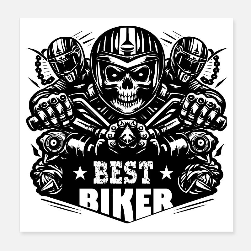 BEST BIKER Poster 20 x 20 cm