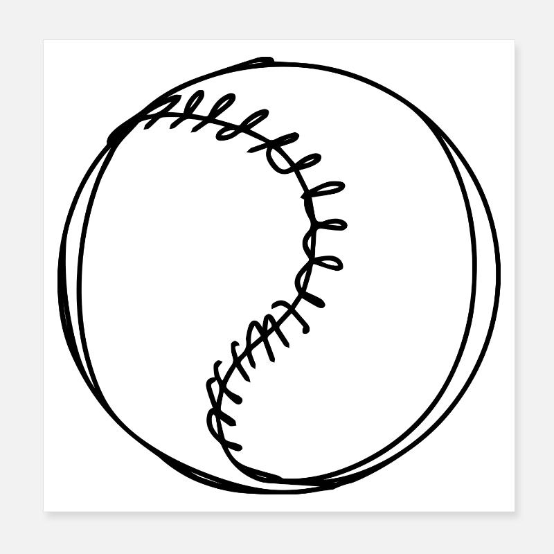 Balle de baseball Poster 20 x 20 cm