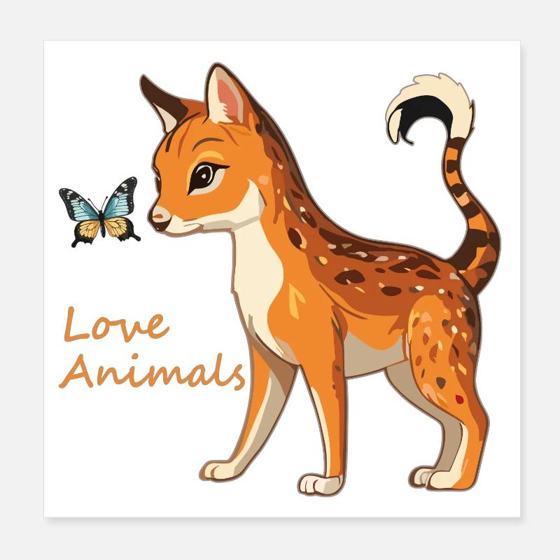 L’amour des animaux Poster 20 x 20 cm