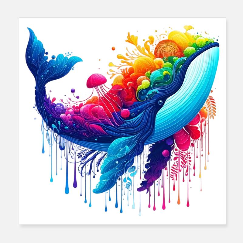 Baleine Poster 20 x 20 cm