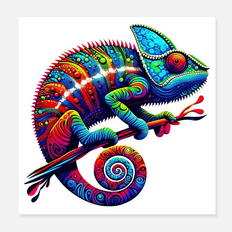 Caméléon Poster 20 x 20 cm